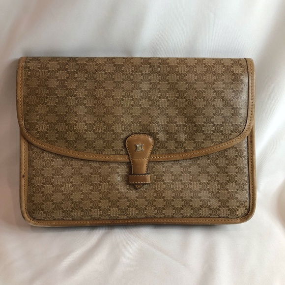 Celine Brown Macadam Clutch Bag Without Strap Sku#83912 - Picture 1 of 11